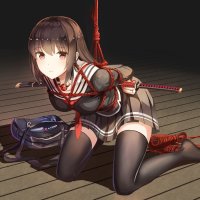 Anime girls bdsm ball gag shibari school uniform katana Playmat Gaming Mat Desk