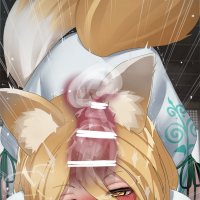 deepthroat 1boy animal ear fluff tail fox tail