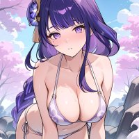Raiden Shogun Ei bathing at the hot spring 1 by EcchiToday on DeviantArt
