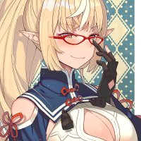 Anime girls Shiranui Flare Hololive blonde elf ears glasses cleavage Virtual Youtuber HD phone wallpaper