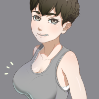 short hair big breasts girl by tarousenpai on DeviantArt