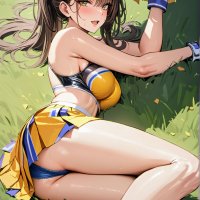 Anime girl cheerleader on side flashing panties by CathryneDelamort on DeviantArt