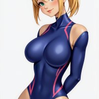 Anime Samus Aran in shoulder cutout leotard by CathryneDelamort on DeviantArt