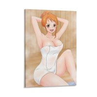 Anime Hot Girl Poster Canvas Wall Art Sexy Nami Smile Bathrobe Bath No Bra College Decor Room Decor 08x12inch20x30cm Frame-style : Amazon.ca: Home
