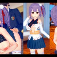 Hentai Spel Koikatsu! Heb seks met Grote tieten Vtuber Tenjin Kotone.3DCG Erotische Anime-video.