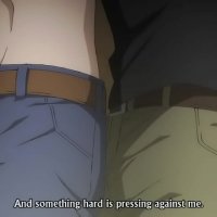 Sweaty anime guys feel each other up