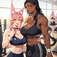 Green Eyes On Futa Gym White Cloths On Female AI Gay Porn