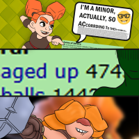 berserker clash royale rune giant clash royale gelbooru bad tag lip biting speech bubbles aged up belt breasts brown dress brown eyes comic comic page comic strip dress english text gloves hammer