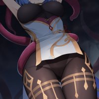 sakamotono genshin impact ganyu asian clothes bondage horns leotard pantyhose skirt lift tentacles