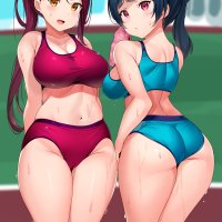 ass big boobs redhead sportswear sports bra sweat anime anime girls short shorts sweaty body Love Live! Love Live! Sunshine