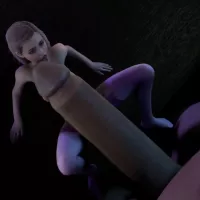 Una chica rubia est haciendo todo lo posible para satisfacer la polla de un gigante: porno 3d