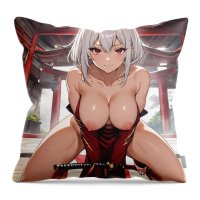 Sexy Anime Urban Samurai Girl NSFW 261 Throw Pillow by World Art Collective
