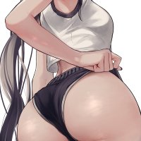 ass thick ass thighs video game girls video game characters back smiling Genshin Impact Mona Genshin Impact short shorts
