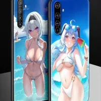 Genshin Impact Hentai Sexy Girl Phone Case For Oppo A53 A52 A54 A15 A9 2020 Black Shell For Realme 8 7 6 Pro C3 C21 Gift Cover