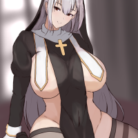 original characters nuns big boobs anime anime girls artwork digital art fan art nun outfit
