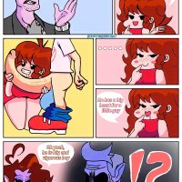 friday night funkin039 highres tagme blue hair comic huge penis mature female penis red hair
