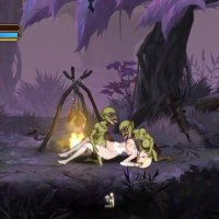 Pretty blonde has sex with goblins man in new hentai porn game