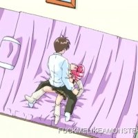 Anime Teen with Pink Hair giving blowjob