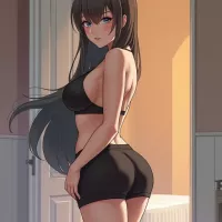 Mujer anime con un culo grande muy sexy y cachonda