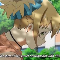 takami akio kazama yuu misaki-sensei misaki-sensei boku to misaki- sensei animated anime screenshot highres sound video 1boy 1girl against wall age difference ahoge all fours anus ass bikini bikini bottom aside bikini under