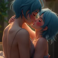 Yuri anime lesbians sexy brassier peitos