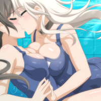 Wallpaper : Sakura Swim Club anime girls ecchi Hiromi Mieko lesbians boobs on boobs 2560x1440
