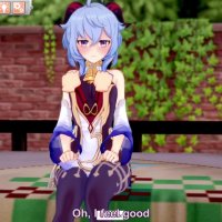 3D Anime Hentai. Genshin Impact: Ganyu geneukt voor de eerste keer buiten!! maagd