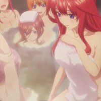 Five arousing naked anime girls are in sauna having lovely time together