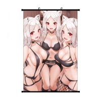 : Cerberus Hell Lingerie Sexy Anime Game Character Wall Fabric Scroll Poster for Perfect Home Wall Decoration: Posters Prints