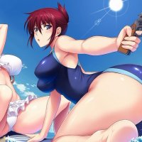 Wallpaper : anime ass cartoon black hair mouth bikini one piece swimsuit comics swimwear Rail Wars Sakurai Aoi Koumi Haruka clothing mangaka 1440x810