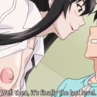 Super hot anime MILF with huge beautiful tits having sex with her stepson