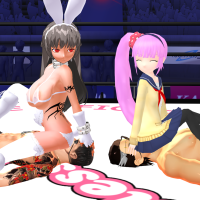 Sexy Anime Ryona Mixed Wrestling Facesitting MMD by LilRaynareLegacy on DeviantArt