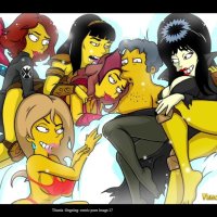 De Simpsons Milf Titania heeft trio seks porno strip cartoon porno parodie
