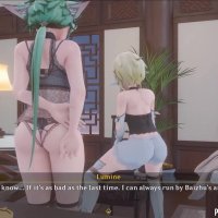 Genshin Influence Sucrose gets a creampuff from futa Lumine three dimensional cartoon