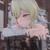 Genshin Influence Sucrose gets a creampuff from futa Lumine three dimensional cartoon