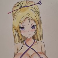 Sexy anime big boobs in lingerie Drawing