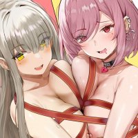 t3x bondage naked ribbon nipples symmetrical docking topless yuri