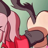 Cat girl bending bending over by stuffted