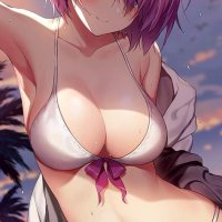 HD wallpaper: anime hentai sunset Mash Kyrielight Fate Series violet eyes