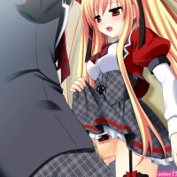 bloody rondo luna freed queen makita maki 3rd eye censored game cg blonde hair dress long hair penis red eyes school uniform sex skirt skirt lift twintails