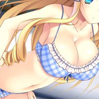 Wallpaper : anime girls blonde blue eyes big boobs Zannen na Ore tachi no Seishun Jijou Aikawa Sakuya underwear 2560x1440