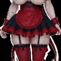 NSFW Red Black Demon Maid Girl
