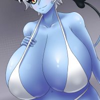 Blue demon girl she big... by AzraelWebster on DeviantArt