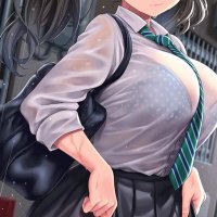HD wallpaper: anime anime girls big boobs wet school uniform see-through clothing
