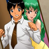 Cute anime boy gets surrounded and fucked by a bunch of shemale hotties