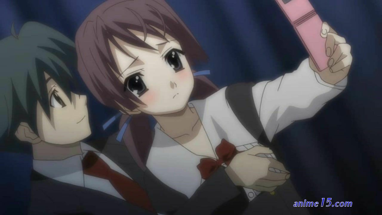 touching anime girl boobs