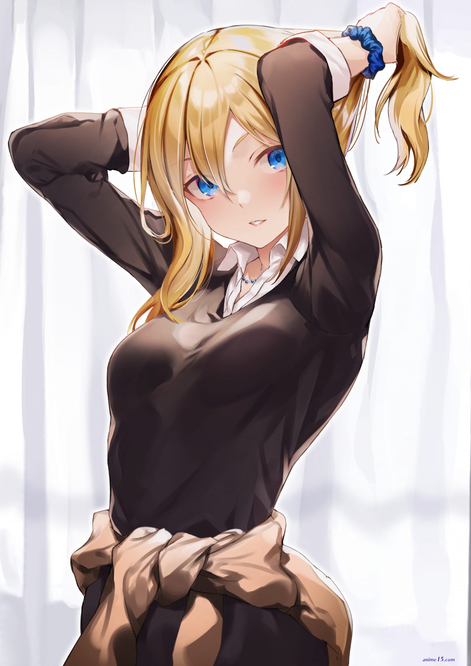 touching anime girl boobs