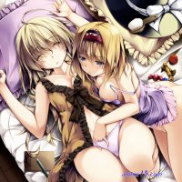 sexy anime girl with big breast in a diaper have with another sexy girl