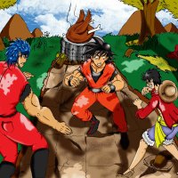 luffy x goku x toriko
