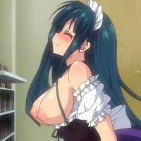 anime girl touching boob